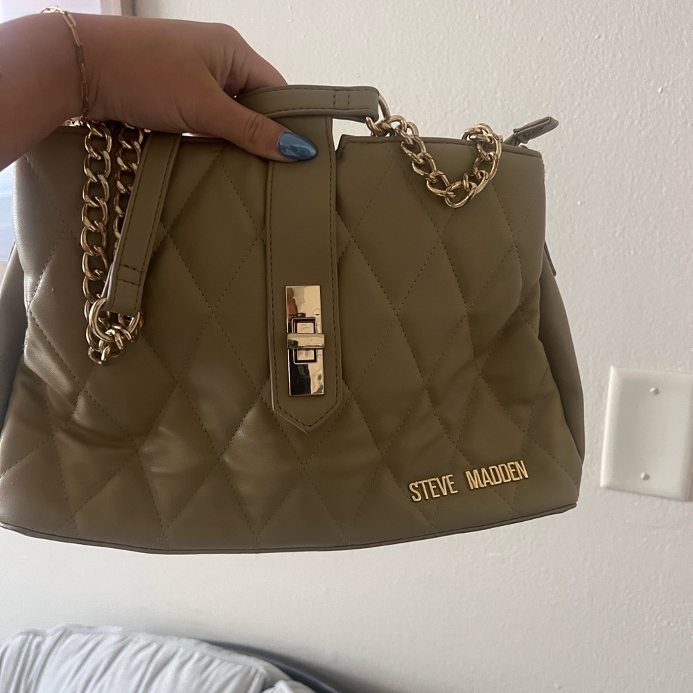Steve Madden Olive Quilted Handbag